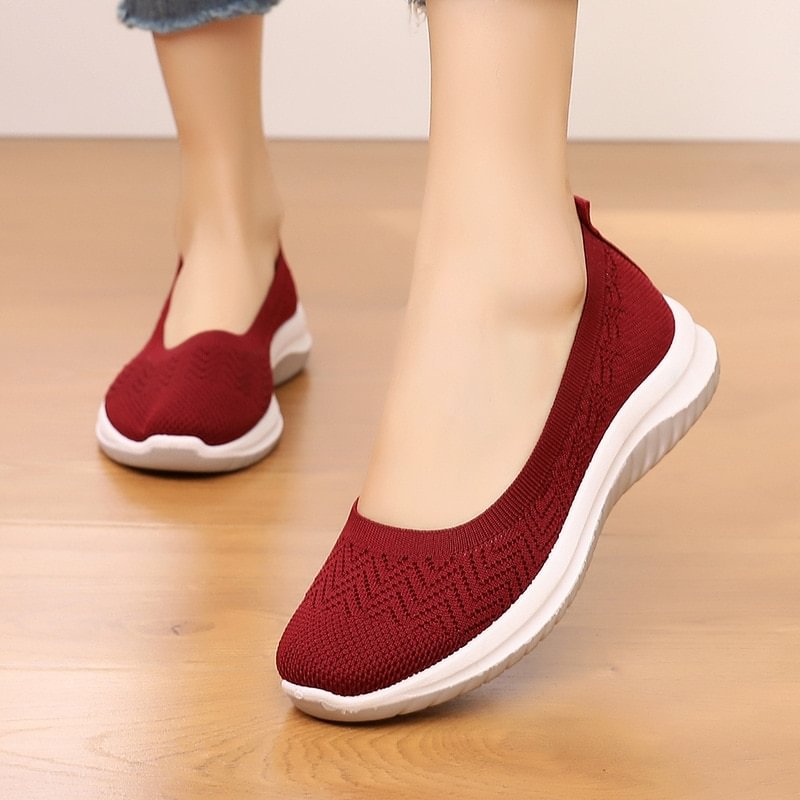 Canrulo Women Slip on Mesh Flats Shoes Ladies Breathable Mom Casual Loafer 2021 New Autumn Female Light Comfort Flat Women Walking Shoes