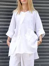 Flax Cotton Half Sleeves Shirts Tops