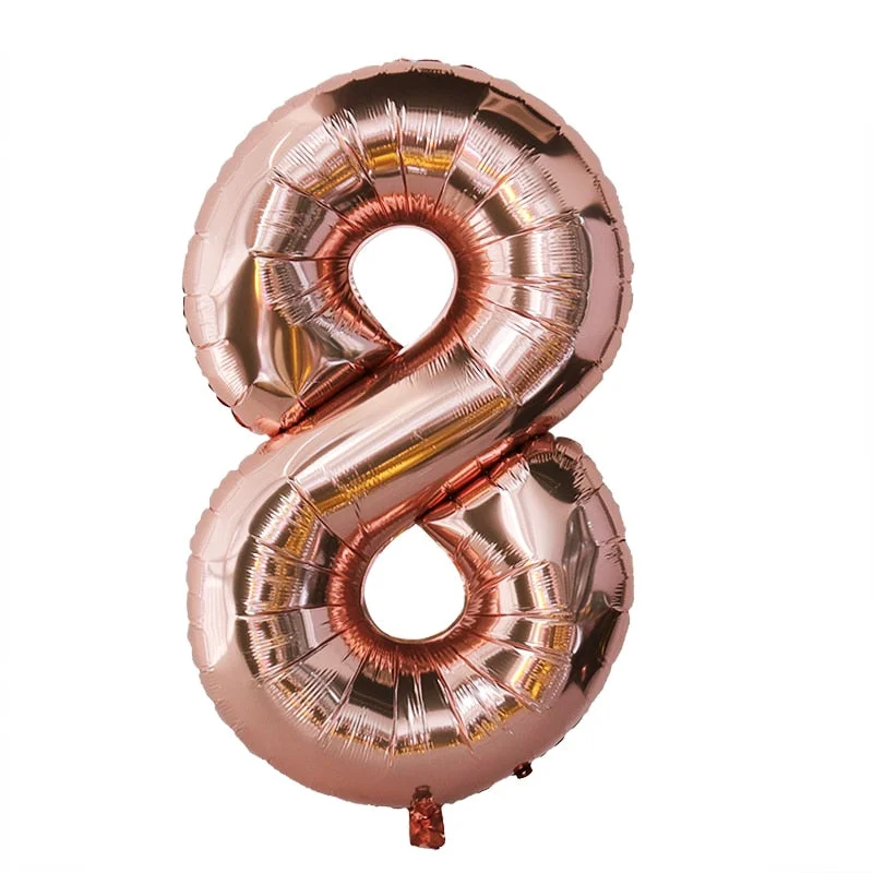 Rose Gold Birthday Party Balloons Set Happy Birthday Party Decoration Adult Foil Balloons Air Ballons Globos Supplies