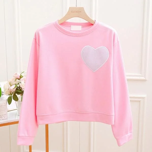 Pink/Blue/White Sweet Heart Pullover Shirt S12993
