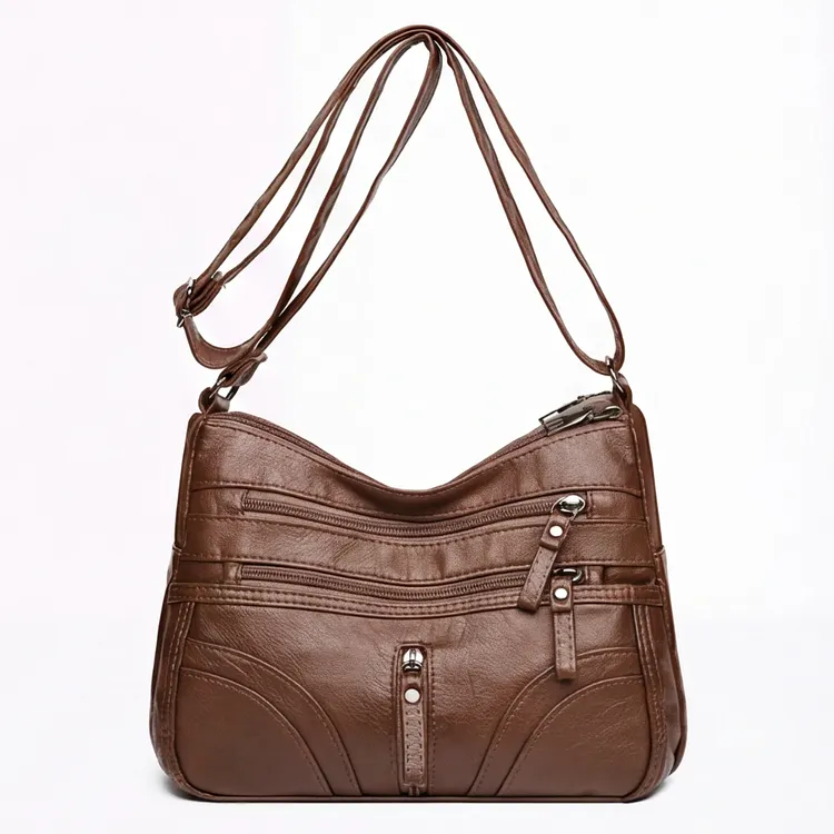 HENGMALL&trade; &ndash; Soft Leather Multi Pocket Crossbody Bag