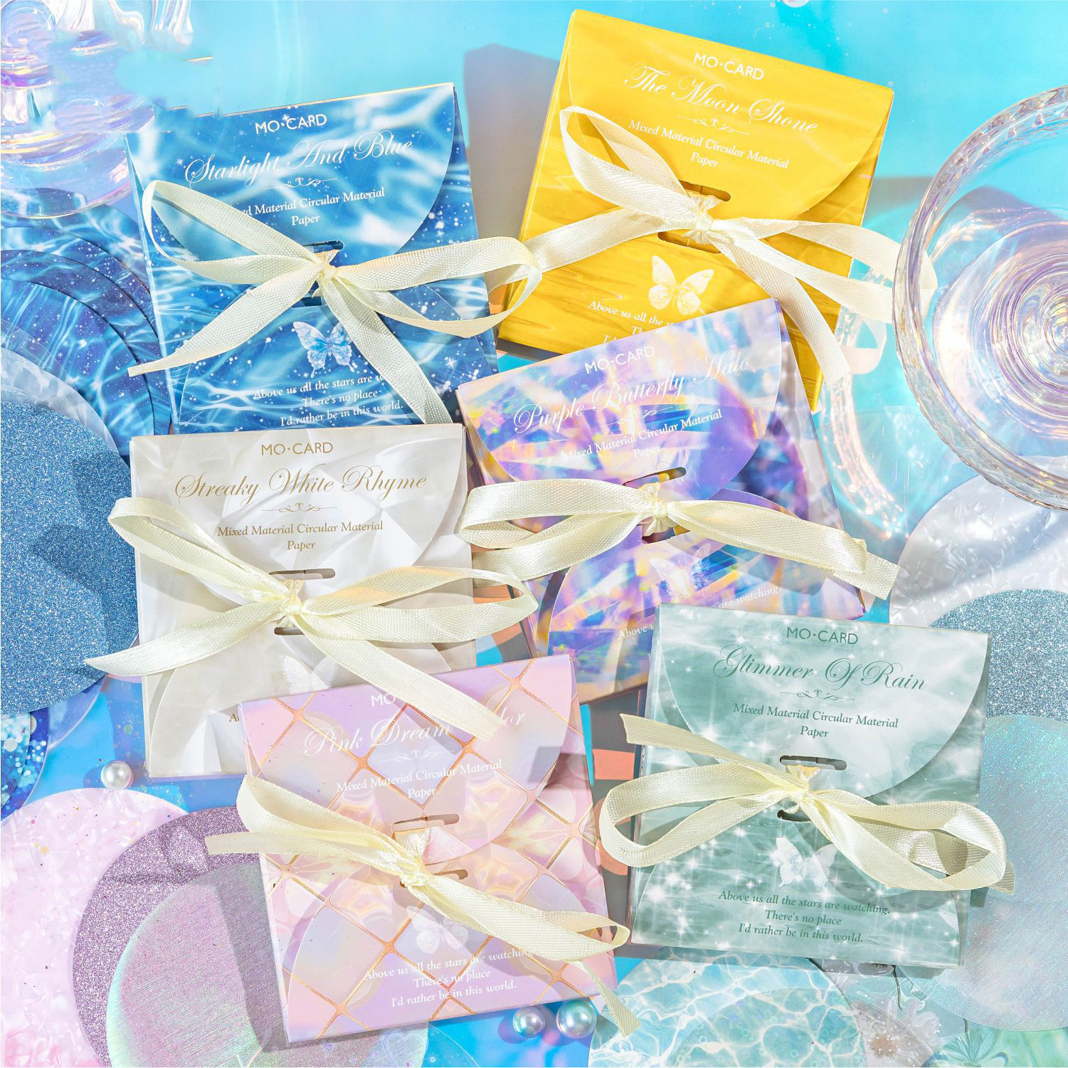 소재 종이 - 종이 스타리버 시리즈 빈티지 원형 꽃 물무늬