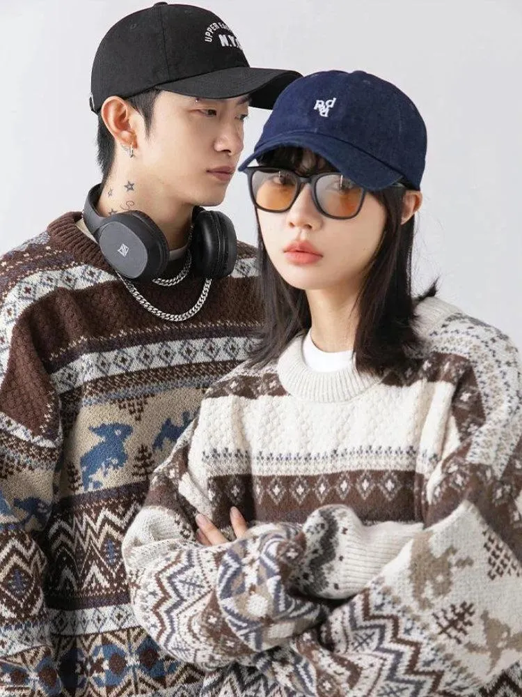 Brownm Rabbits Knitted Sweater