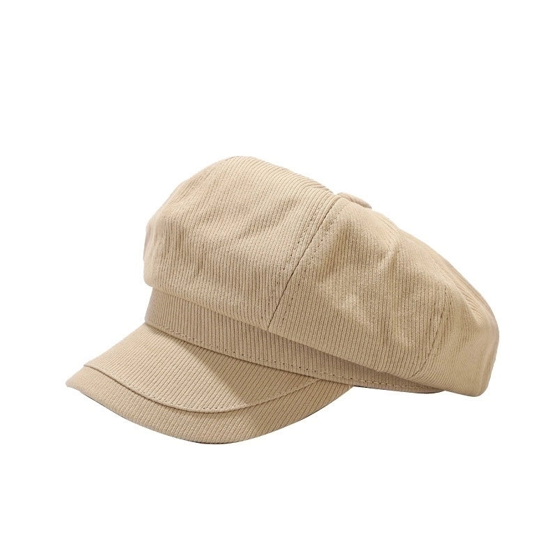 Women’s Minimalist Solid Color Curved Eaves Beret Hat