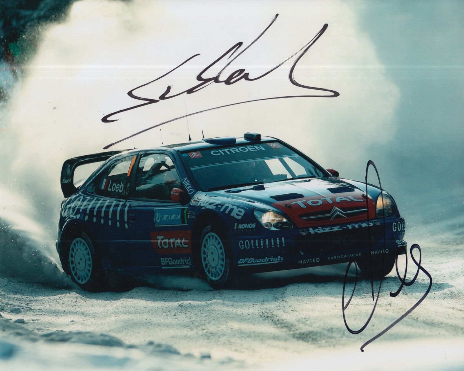 Sebastien Loeb and Daniel Elena Hand Signed 10x8 Photo Poster painting Citroen Rally Legend.