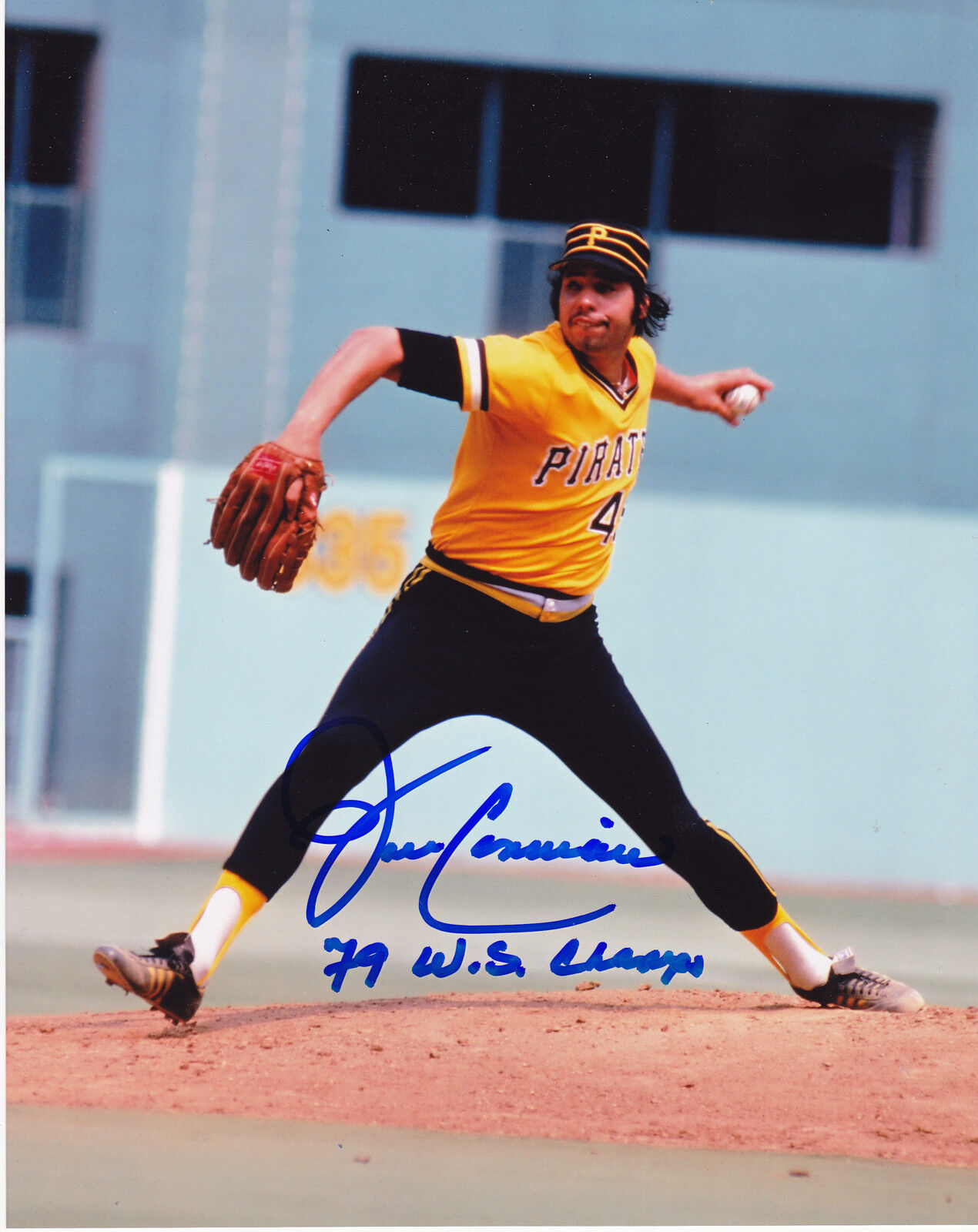 JOHN CANDELARIA PITTSBURGH PIRATES 79 WS CHAMPS ACTION SIGNED 8x10