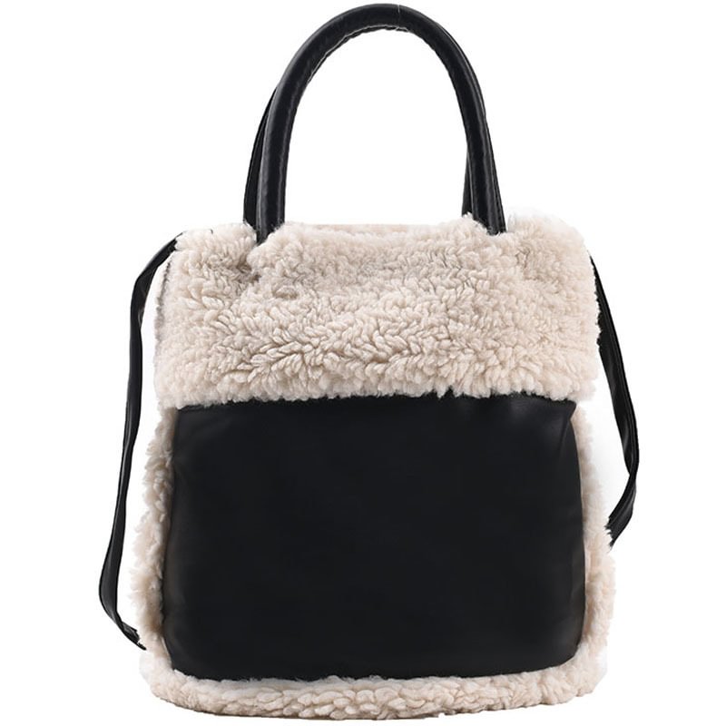 Letclo™ New Lamb Wool Bucket Bag / Messenger Bag / Handbag letclo
