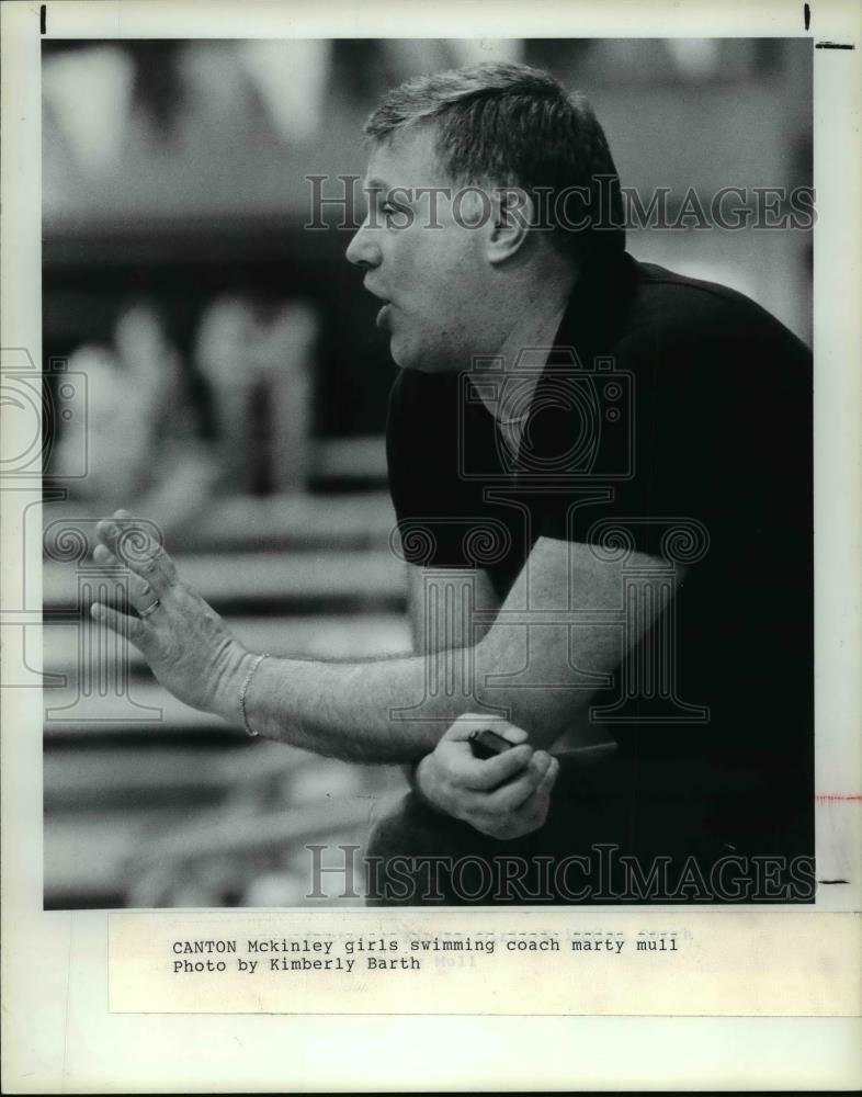 Press Photo Poster painting Canton McKinley girls swimming coach Marty Mull - cvw20187