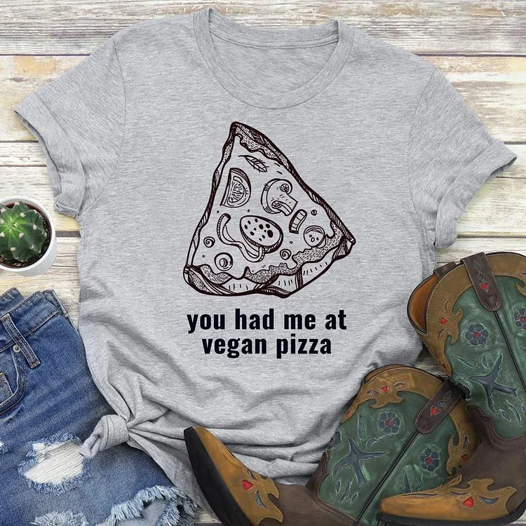You Had Me at Vegan Pizza   T-Shirt Tee-04550-Annaletters