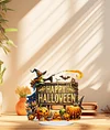 Diamond Painting Pumpkin Halloween Witch Table Top Ornament Kits for Home Office