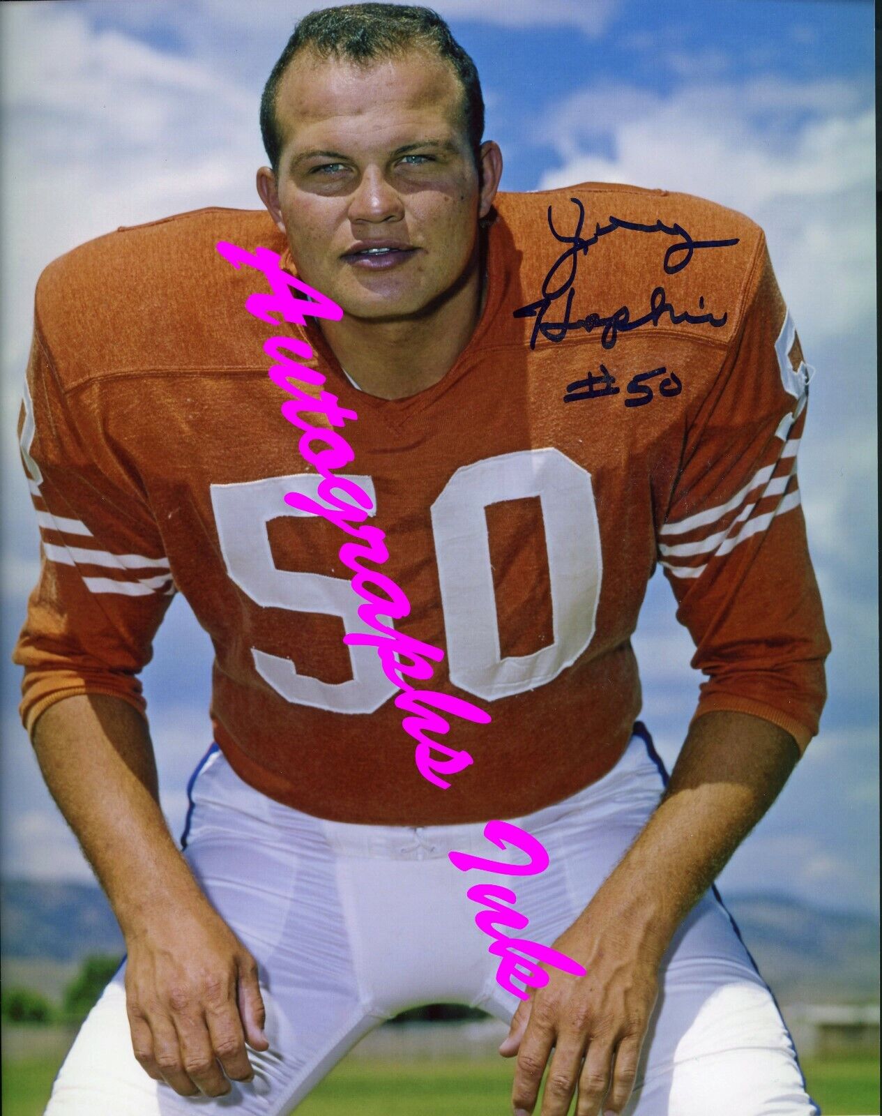 Jerry Hopkins autographed 8x10 Denver BroncosTopps Vault #1