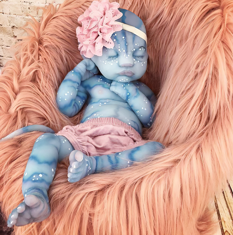 [Mini Avatar Silicone Baby Dolls] 12'' Realistic Reborn Handmade Fantasy Alien Blue Baby Glorfindel -Creativegiftss® - [product_tag] Creativegiftss.com