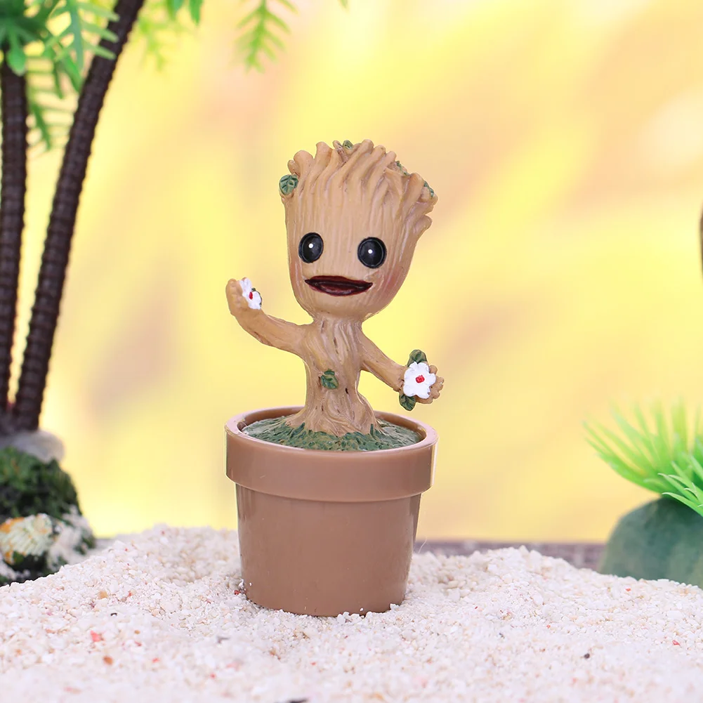 Baby Action Mini Flowerpot Tree Man Figure Toys (Flower Tree Elf Coffee Pot