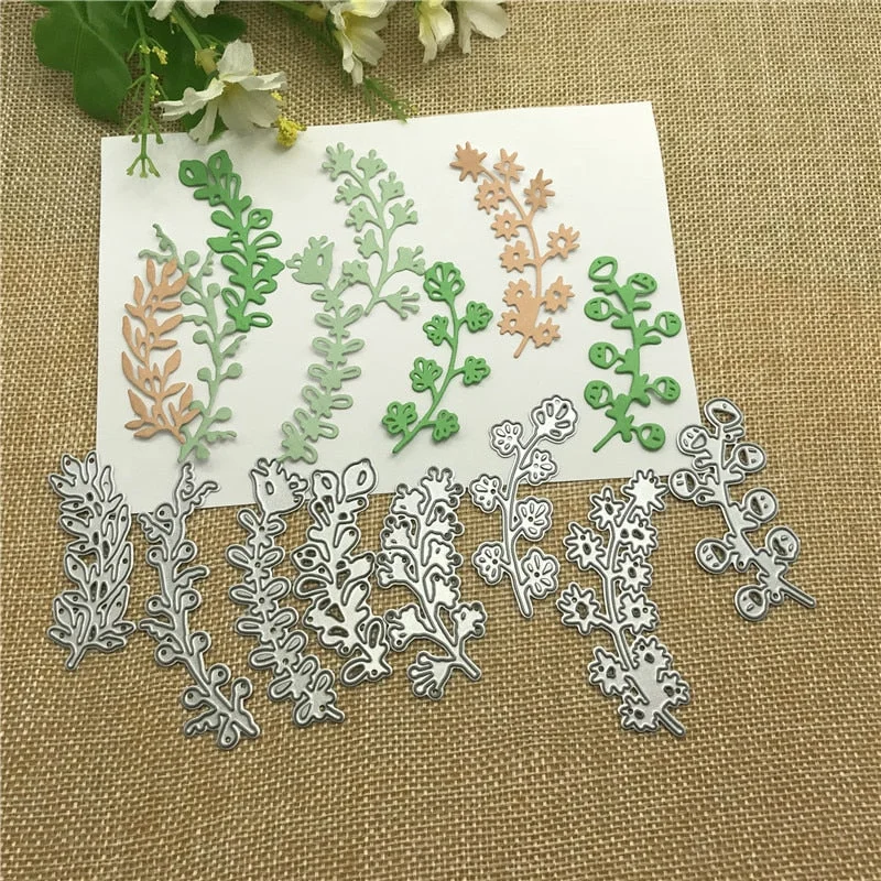 8pcs Leaves  lace Metal Cutting Dies Craft Stamps die Cut Embossing Card Make Stencil