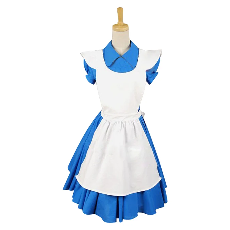 Alice In Wonderland Movie Blue Alice Dress Costume Halloween Carnival Suit