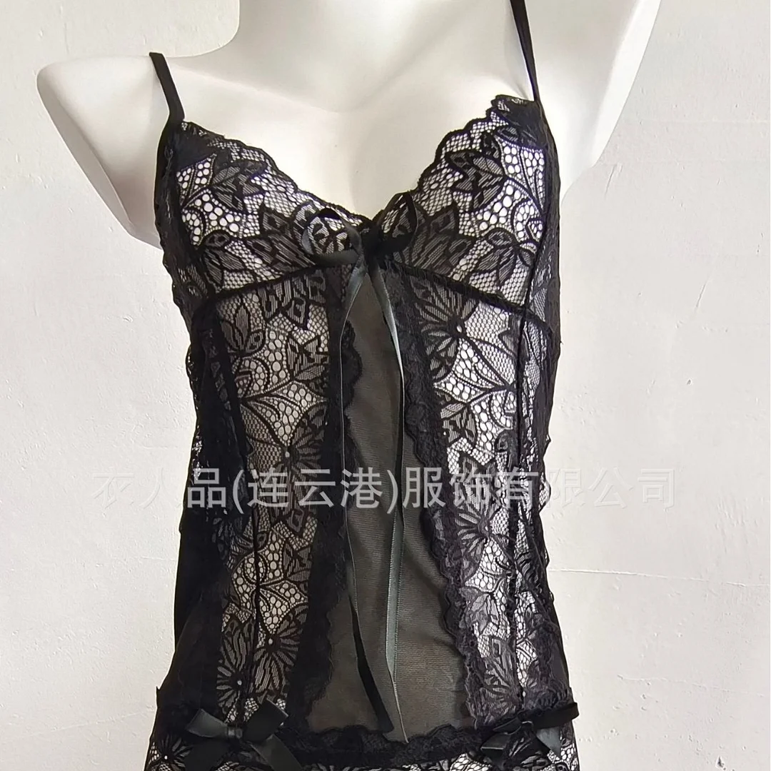 Churchf Sex Lingerie Pyjamas Suit Sexy Transparent Lace Uniform Seduction Role-Playing Hot Passion Outfit