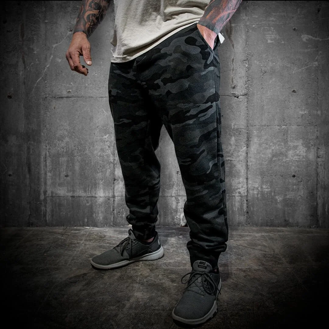 Livereid Grey Camouflage All-match Casual Drawstring Pocket Pencil Pants - Livereid
