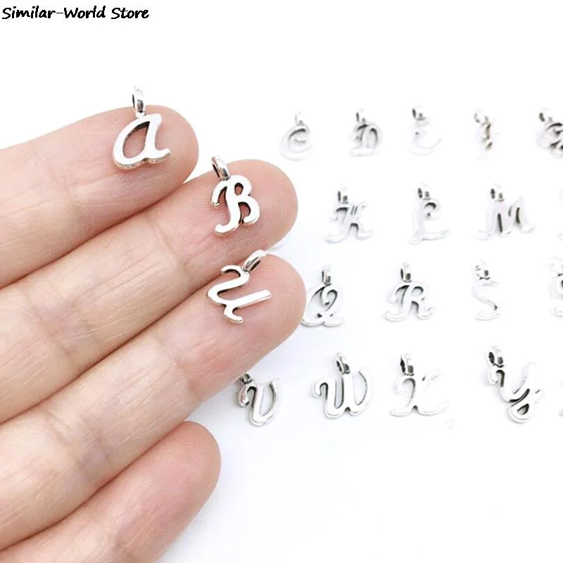 26pcs Initial Charms 26 English Alphabet Letter Charm Pendants For Women Man DIY Necklace Bracelet Jewelry Making A-Z