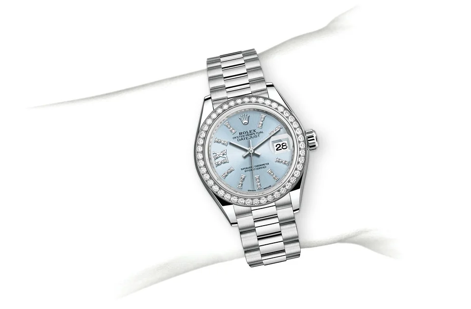 Rolex Lady-Datejust 28 Platinum Diamond Dial Presidential 279136RBR