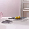 Gravity - Metal Grid Recessed Fruit Tray Simple Abstract Art Stainless Steel Fruit Tray Living Room Coffee Table Storage Tray Soft Decoration Ornaments