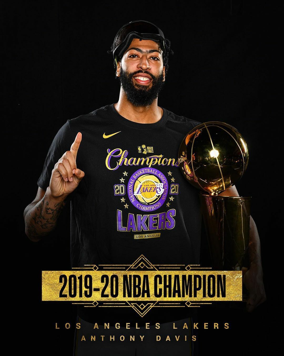 Anthony Davis Lakers Championship Finals Photo Poster painting 2020 8x10