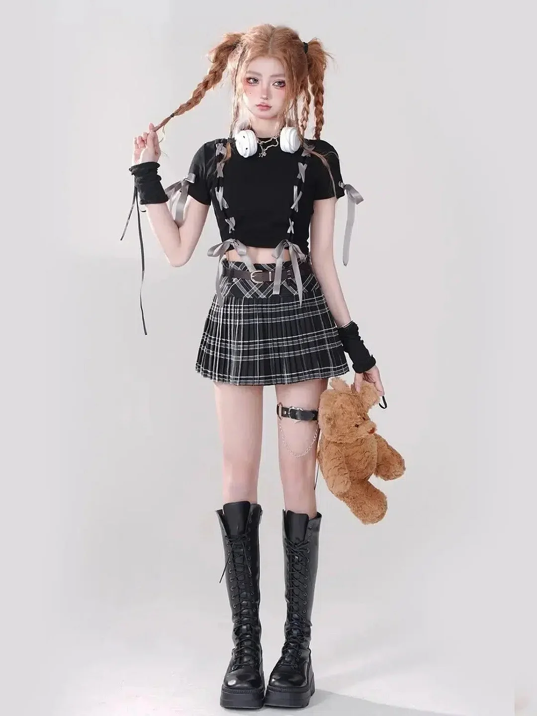 Brownm Coquette Crop Top