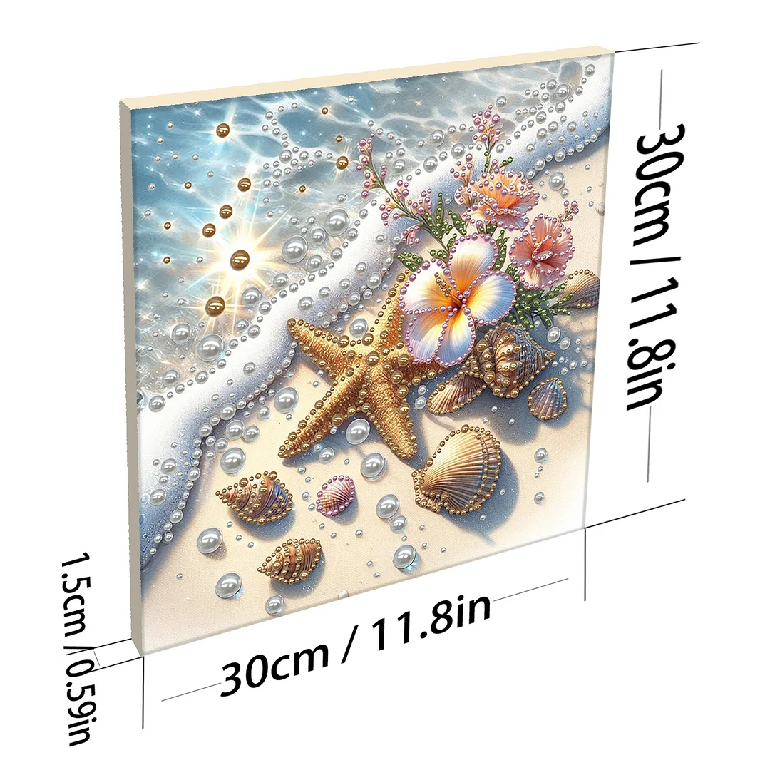 Sea Waves - DIY Pearl Diamond Art Kit With Frame 30*30cm