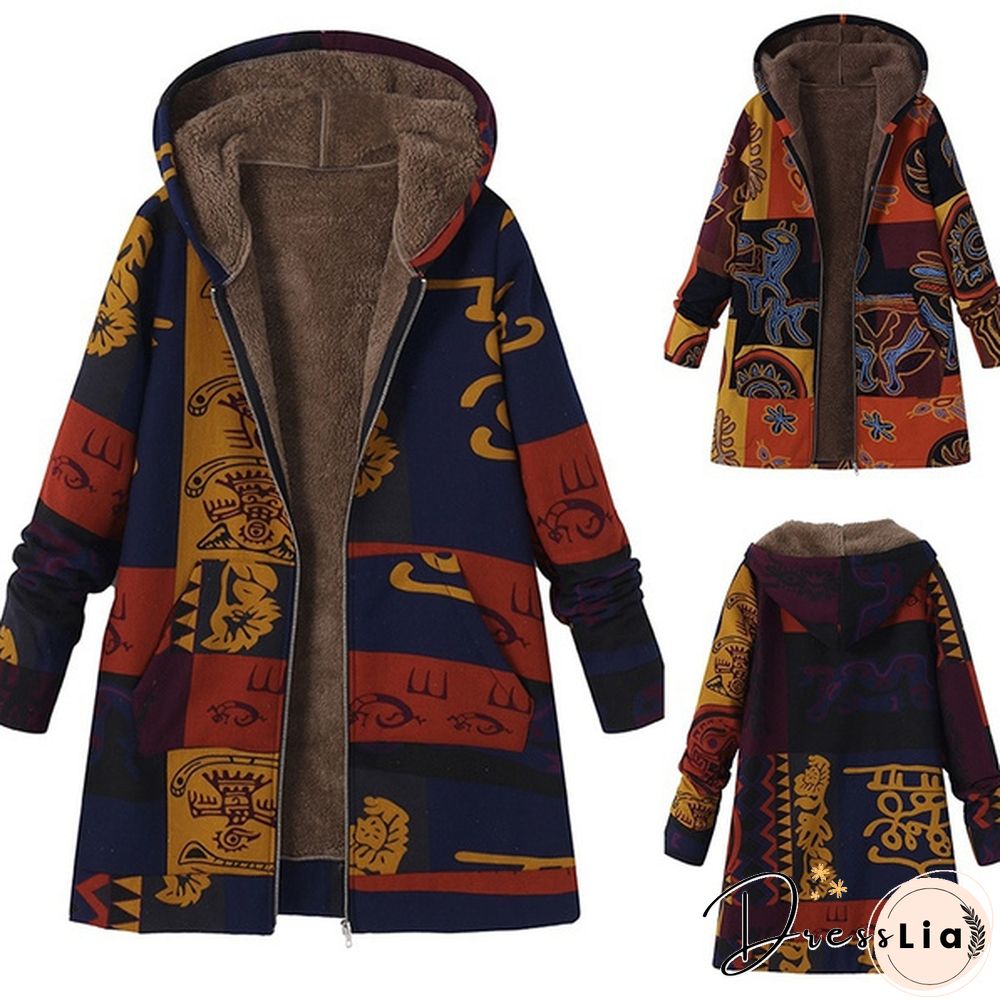 Oversize Women Hooded Long Sleeve Fluffy Fur Fleece Cozy Zipper Coat Outwear