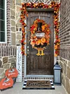 Thanksgiving Turkey door wreath Fall swag Thanksgiving Mr.Turkey decor with Thankful tin sign-mysite-Adracos