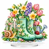 (Spring)DIY Pearl Diamond Painting Acrylic Stand, Double-Sided Printed Tabletop Decoration, Special Shaped Diamond Art Craft Kit for Home Decor