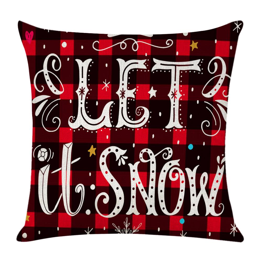 

Christmas Pattern Linen Pillowcase Soft Throw Pillow Case Sofa Cushion (4, 501 Original