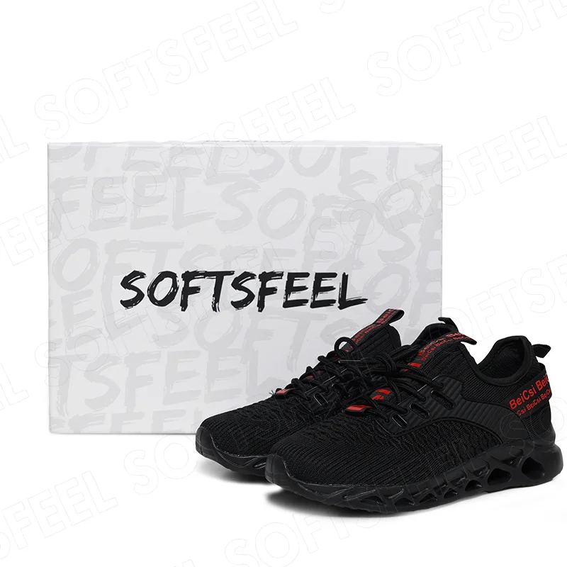 Softsfeel Women's Pain Free Perfect Walking Shoes - Black Red