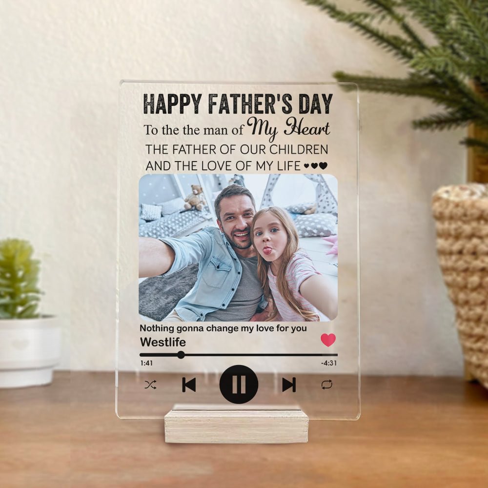 Happy Father's day to Father Husband - Acrylic Color Print Photo Plaque Nice Decoration for Sweet Home