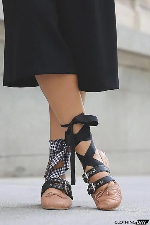 Buckle Lace Up Flat