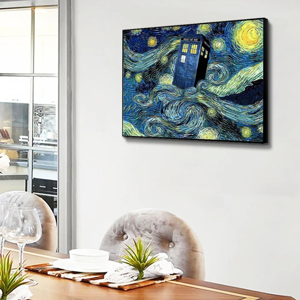 14CT Full Stamped Cross Stitch - Star Booth(Canvas|40*50CM)