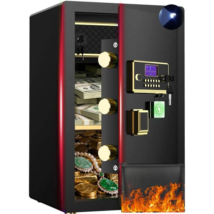 😱Limited Stock-Today Only $39.99🎁Large Safe Box Digital Keypad Home Security Safe With Smart Alarm System Interior Lock Box for Valuables Spy Gadgets Heavy Duty Anti-theft Design