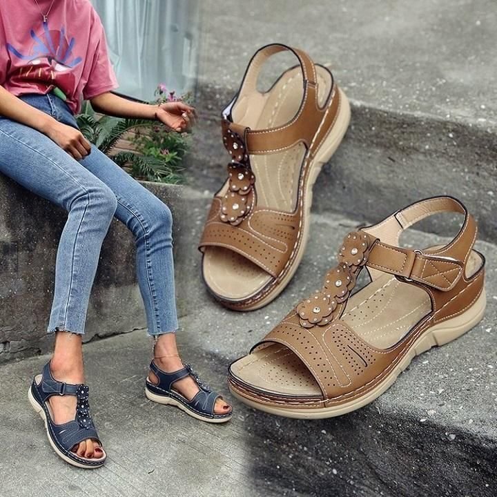 Women Flowers Comfy Orthopedic Arch-Support Wedges Sandals 2021