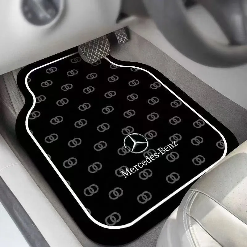 Car Foot Pads, All Seasons, Universal Dirt-Resistant And Easy-To-Maintain, Anti-Slip Mats, High-End Car Logo, Diatom Mud Foot Pads