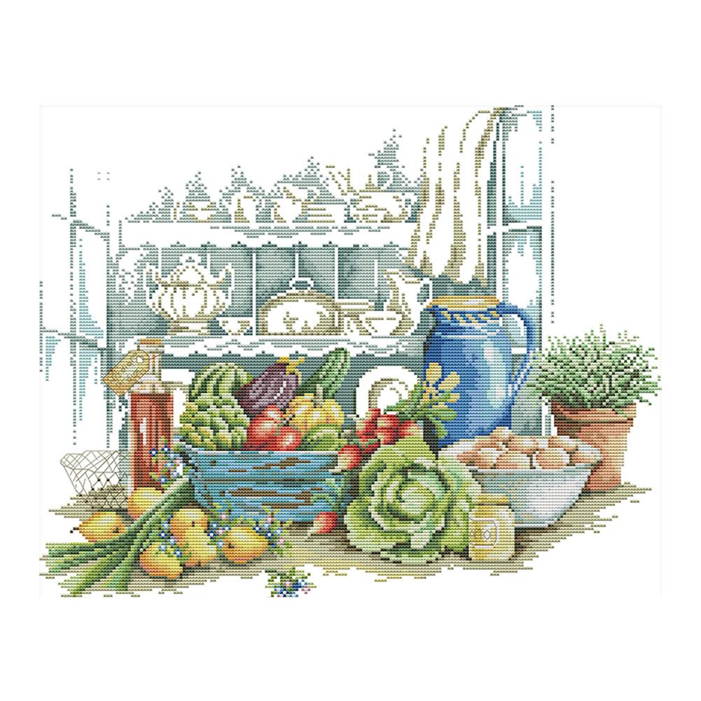 

Kitchen - 14CT Stamped Cross Stitch - 47*38cm, 501 Original