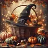 Halloween Witch Hat-11CT Stamped Cross Stitch 45*45cm tapestrymarket