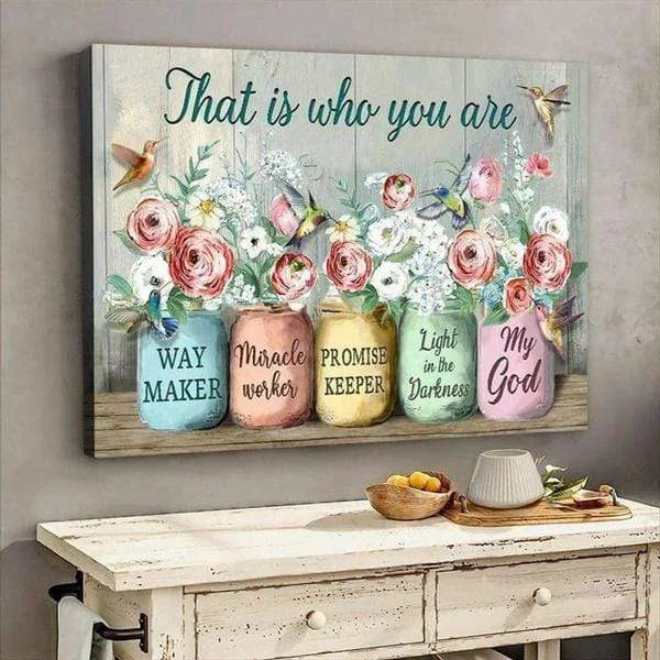 That Is Who You Are Hummingbirds And Rose Flowers Canvas Print Wall Art (without Photo Frame)