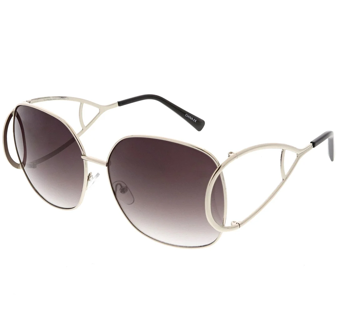 Women's Open Metal Arms Oversize glasses Square Colored Lens 65mm