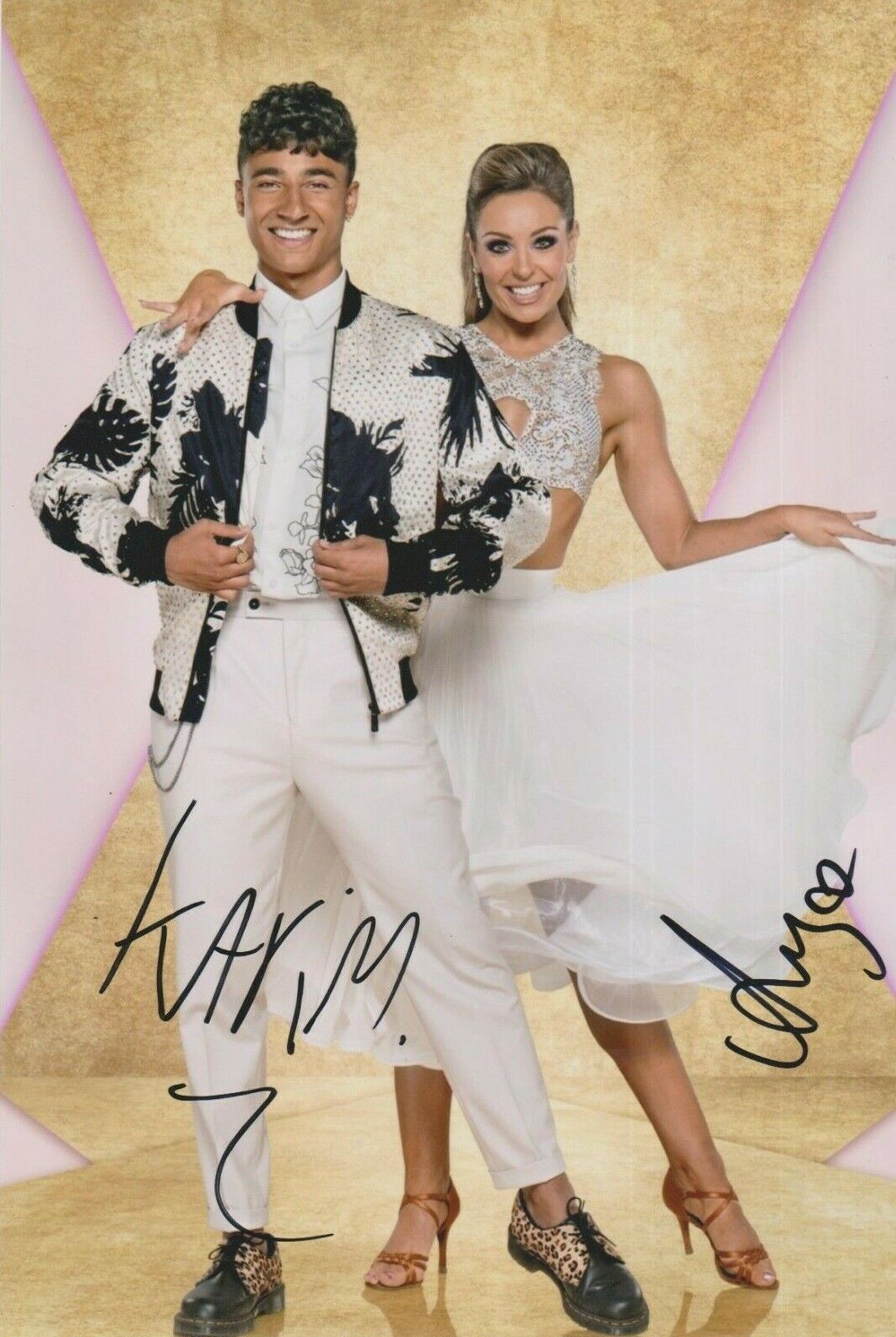 Amy Dowden / Karim Zeroual (Strictly Come Dancing) **HAND SIGNED** 12x8 Photo Poster painting