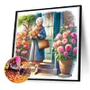 Diamond Painting-DIY Full Round Drill Garden Old Lady