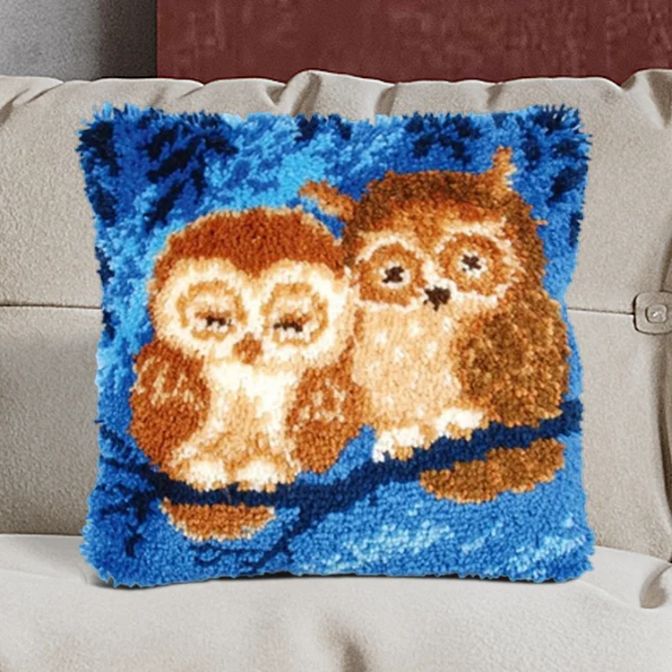 Two Owls Pillowcase Latch Hook Kits for Beginners Ventyled