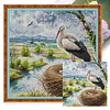 Happy Crane-14CT Stamped Cross Stitch 34*34cm/13.39*13.39in tapestrymarket