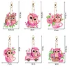 6Pcs DIY Diamond Painting Owl Keychain