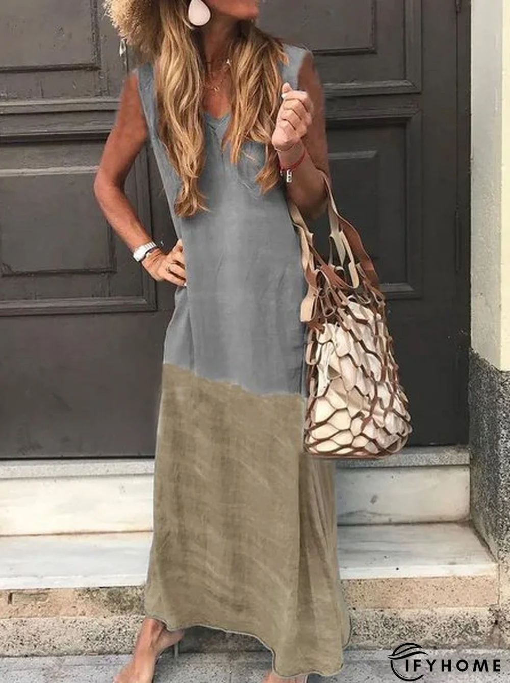 Sleeveless Vintage V Neck Women Dress | IFYHOME