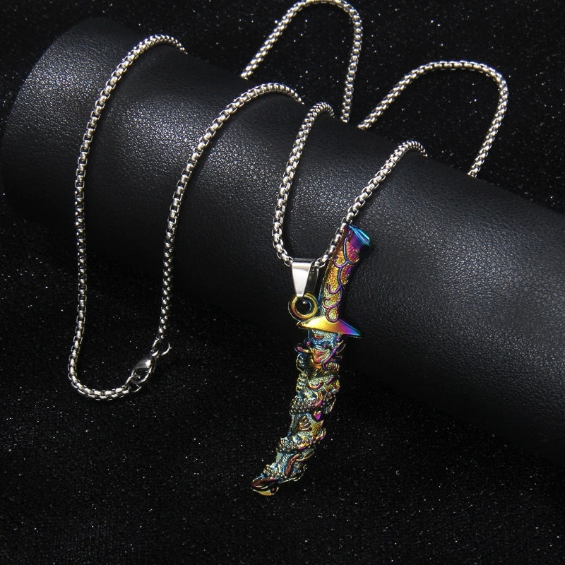 Gothic Cool Style Sword 201 Stainless Steel Zinc Alloy Plating Unisex Pendant Necklace