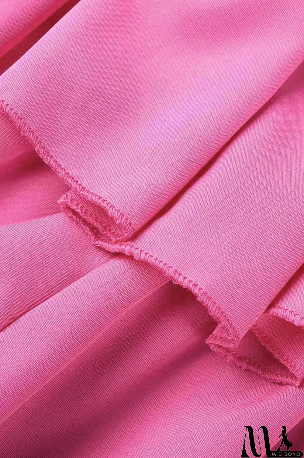 MidiSono - Rose Red Sexy Casual Solid Patchwork Backless Off the Shoulder Short Sleeve Two Pieces